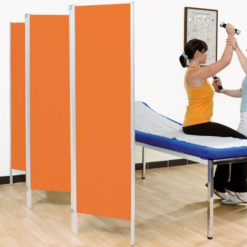 Mobiler Paravent mit Rollen - flexibler Raumteiler aus Aluminium für Behandlungszimmer - Med-Praxisbedarf