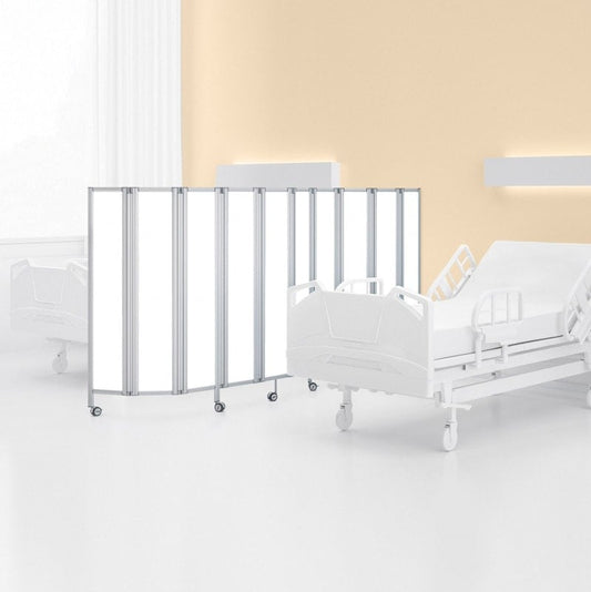 Raumteiler Faltwand auf Rollen - flexible Raumtrennung für Praxis oder Klinik - Med-Praxisbedarf