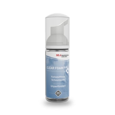 Clear Foam Pure Seife im Gebrauch - schonender Schaum für häufiges Händewaschen in der Praxis - Med-Praxisbedarf