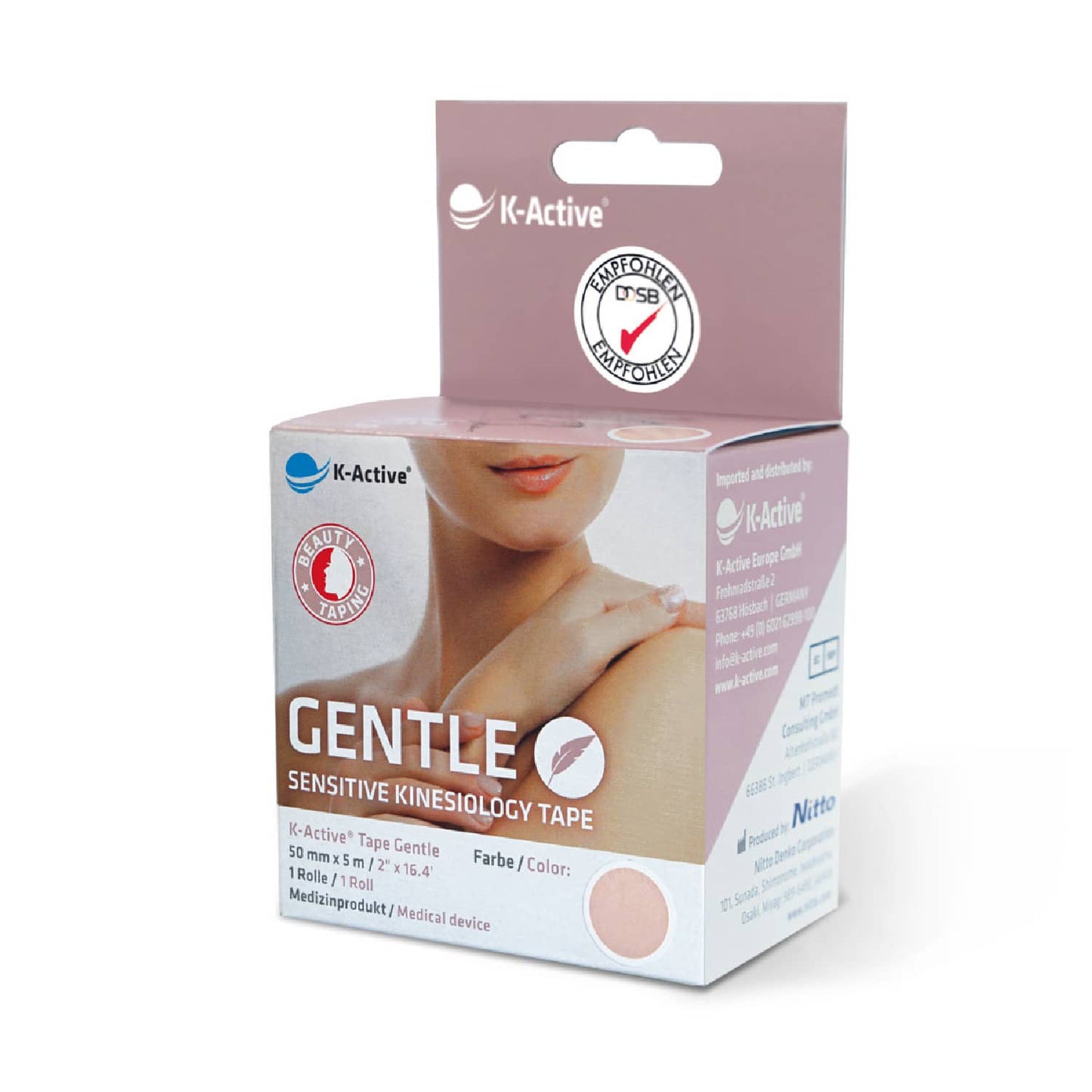 K-Active Tape Gentle Rolle - hypoallergenes Kinesiologie Tape für Kinder und Schwangere - SCHUPP - Med-Praxisbedarf