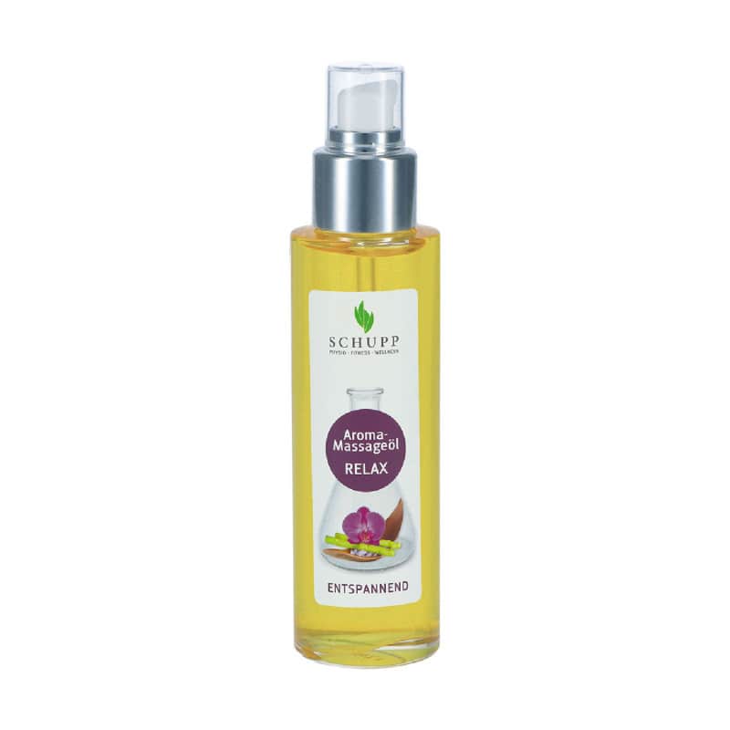 Flasche mit Aroma-Massage-Öl - SCHUPP Produkt für Wellness und Behandlung - Med-Praxisbedarf