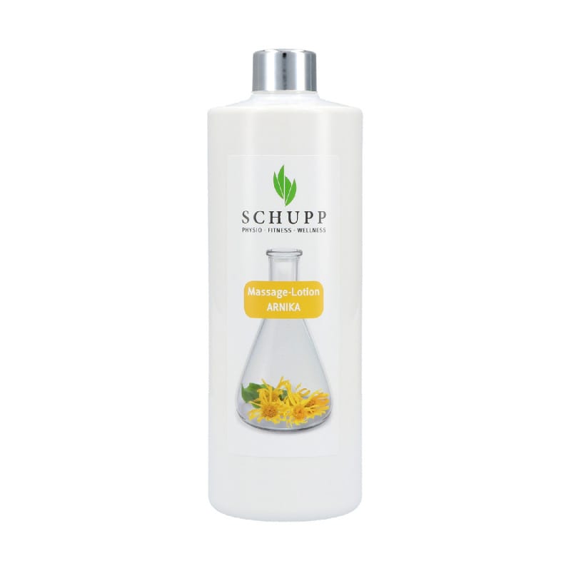 SCHUPP Massage-Lotion in Gebrauch - ergonomische Flasche, sichere Handhabung, medizinische Qualität - Med-Praxisbedarf