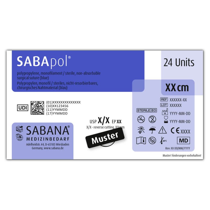 SABApol Nahtmaterial nicht resorbierbar - aus Polypropylen für medizinische Eingriffe - Med-Praxisbedarf