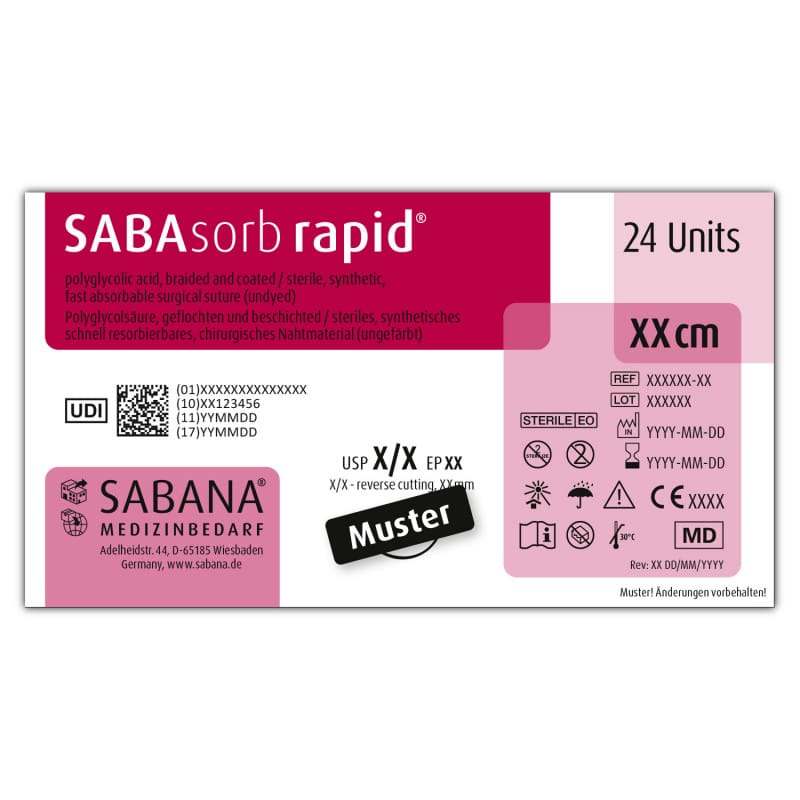 SABAsorb rapid chirurgisches Nahtmaterial - resorbierbar für Arztpraxen und Kliniken - Med-Praxisbedarf