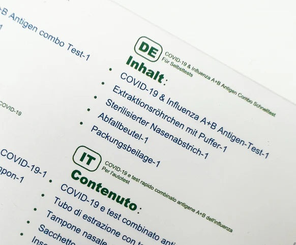 Nasenabstrich Kombi-Test - Professioneller Schnelltest für drei Viren gleichzeitig - Med-Praxisbedarf