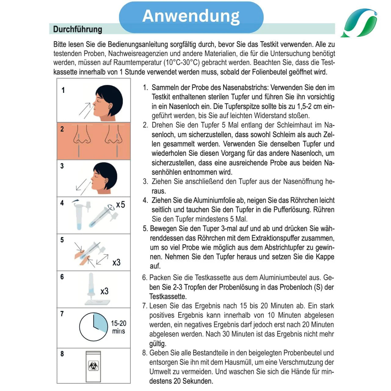 Safecare Schnelltest Ergebnisablesung - Teststreifen mit Kontroll- und Testlinie (C und T) - Med-Praxisbedarf