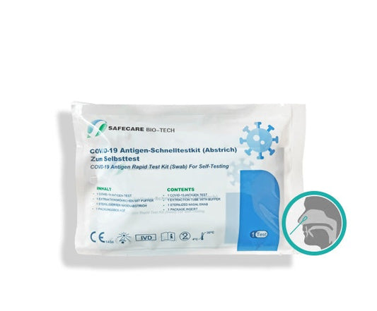 Safecare Corona Selbsttest für Laien - Antigen-Schnelltest einzeln verpackt - Med-Praxisbedarf