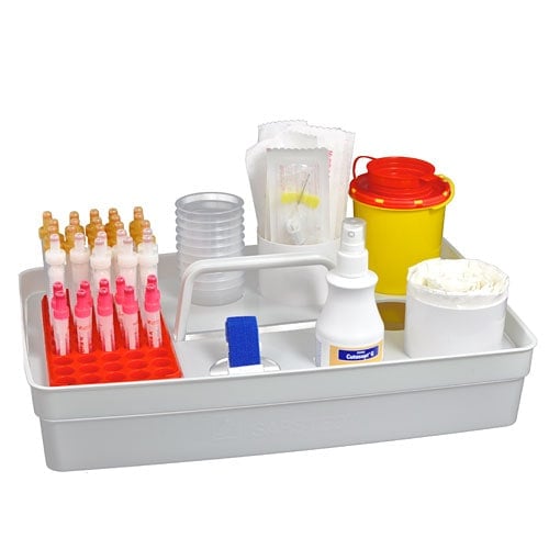 Safety Tray für Blutentnahme - praktisches Tablett aus Kunststoff, übersichtliche Anordnung - Med-Praxisbedarf