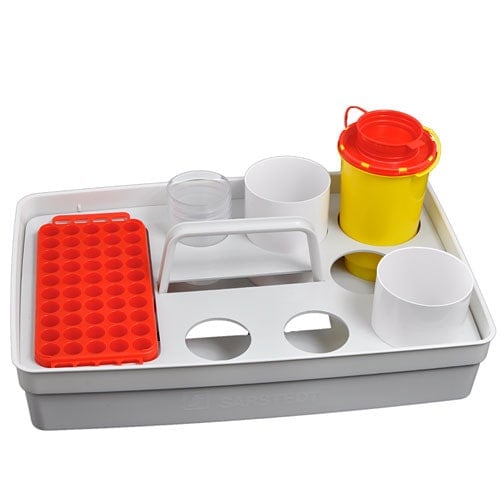 Safety Tray Blutentnahmetablett - weißes Tablett mit Aufteilung für Utensilien, hygienisch - Med-Praxisbedarf