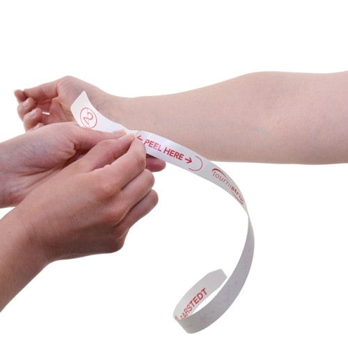 Staubinde tournistrip® Einweg-Staubinde von Sarstedt - für schmerzfreie Blutentnahme, besonders bei behaarten Armen - Med-...