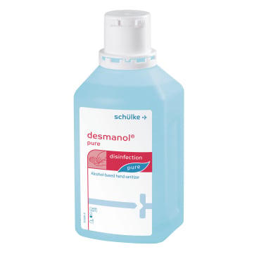 Schülke desmanol pure Händedesinfektion - Flasche mit alkoholischem Desinfektionsmittel für medizinische Händehygiene - Me...
