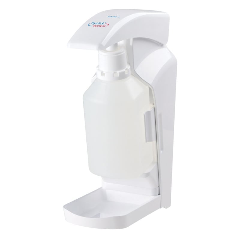 Schülke hyclick Spender Vario 500/1000 ml - Armhebelspender für Desinfektionsmittel, weiß - Med-Praxisbedarf