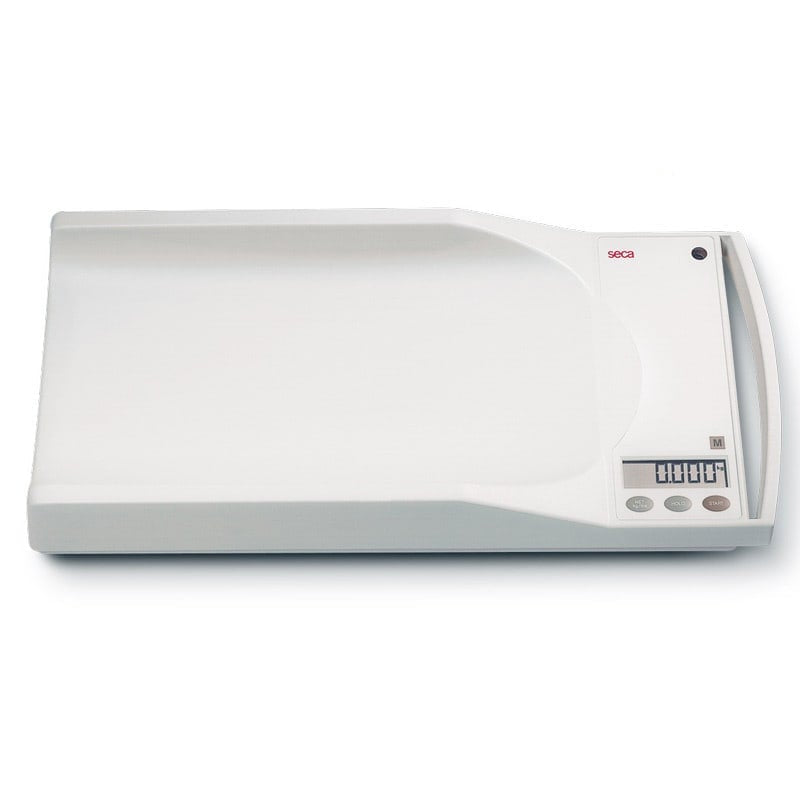 Geeichte Säuglingswaage seca 336 - elektronische Babywaage Eichklasse III mit Wiegeschale und Display - Med-Praxisbedarf