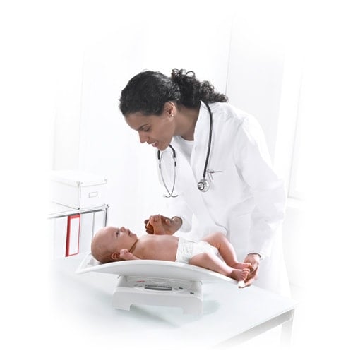 Seca 384 Detail der Wiegemulde - abnehmbar und leicht zu desinfizieren für die Hygiene - Med-Praxisbedarf