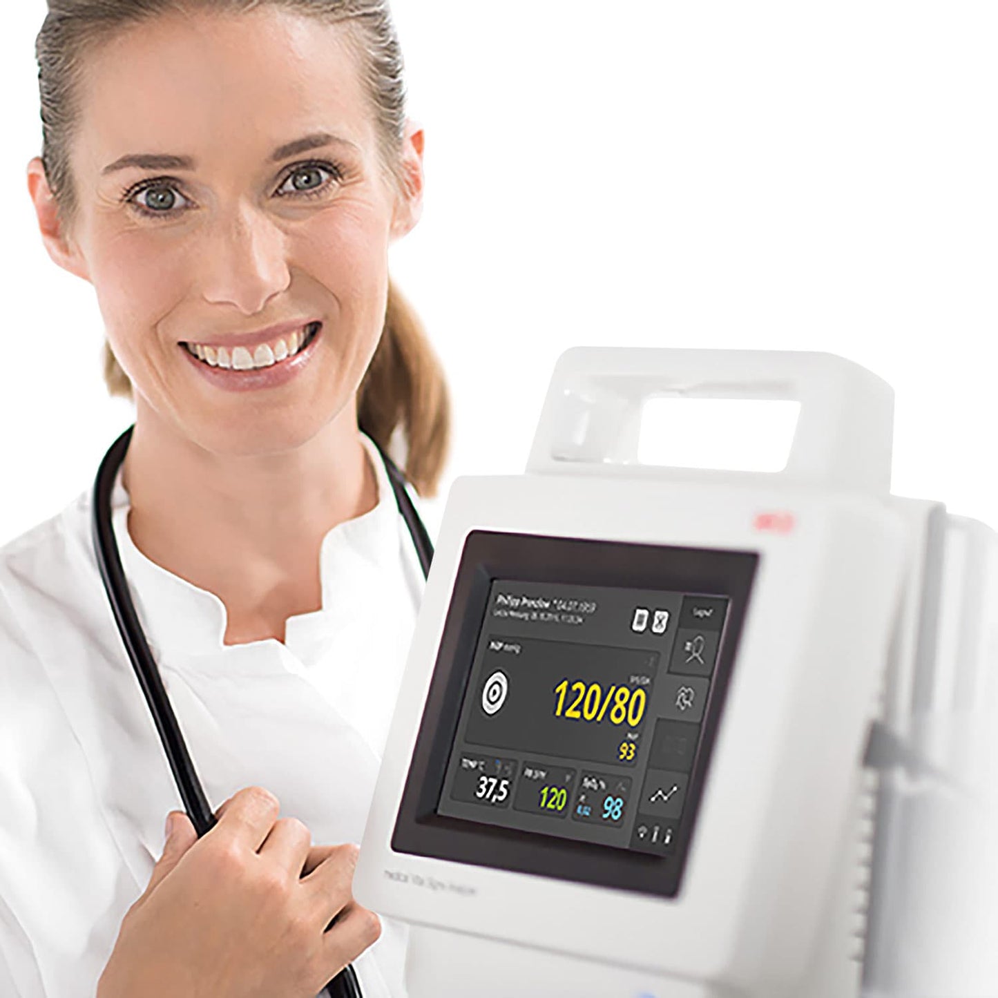 Seca mVSA Monitor Frontansicht mit Display - innovativer Praxis-Monitor für Gesundheits-Check - Med-Praxisbedarf