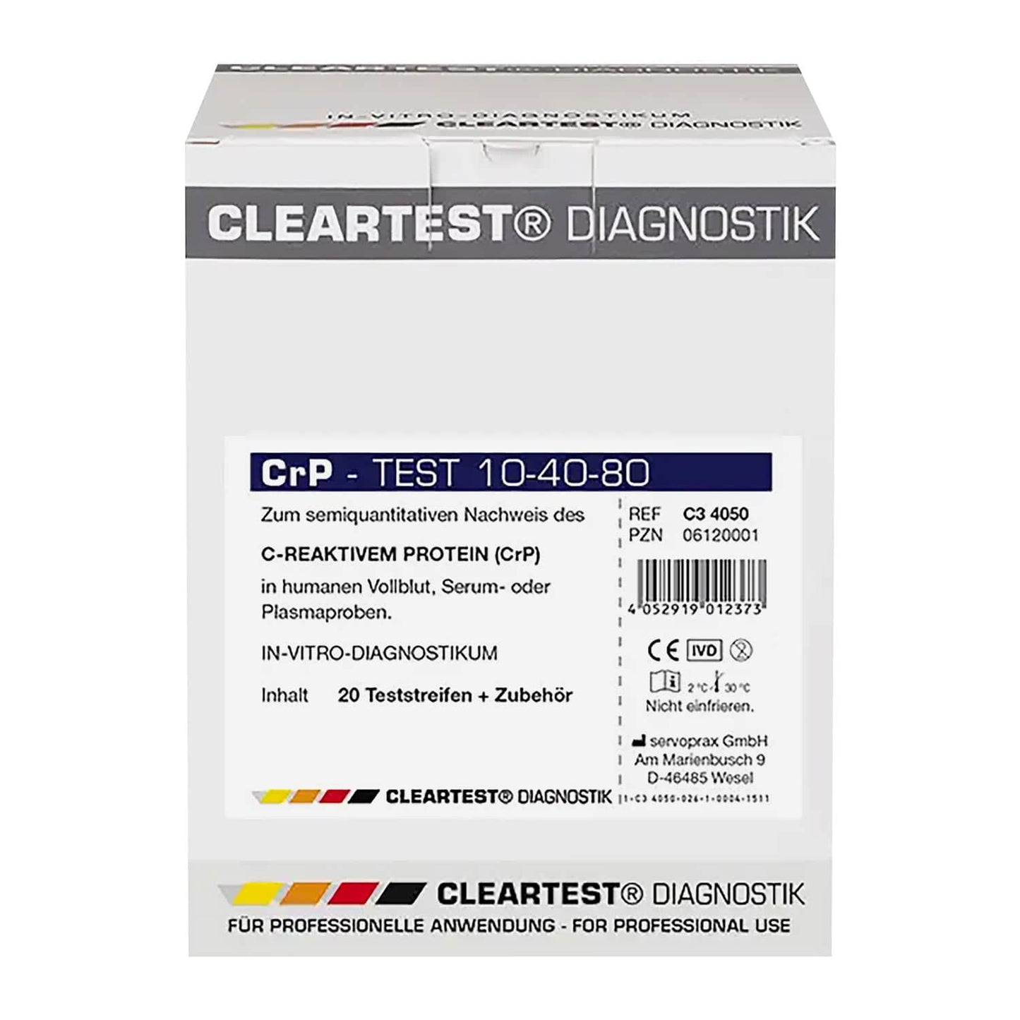 CRP Schnelltest Kit Cleartest - inklusive Pipette und Testkassette für Labor - Med-Praxisbedarf