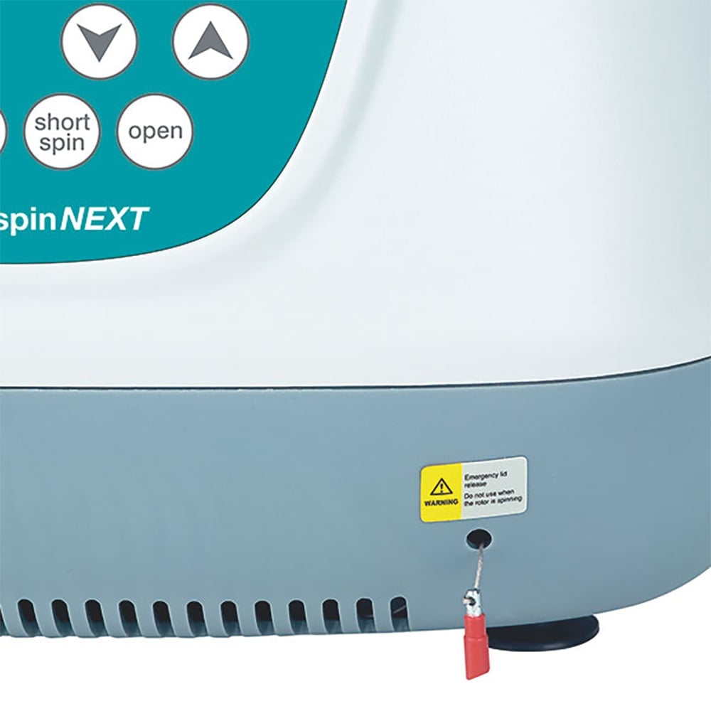 SERVOspin NEXT Zentrifuge Frontansicht - digitales Display und intuitive Bedientasten - Med-Praxisbedarf