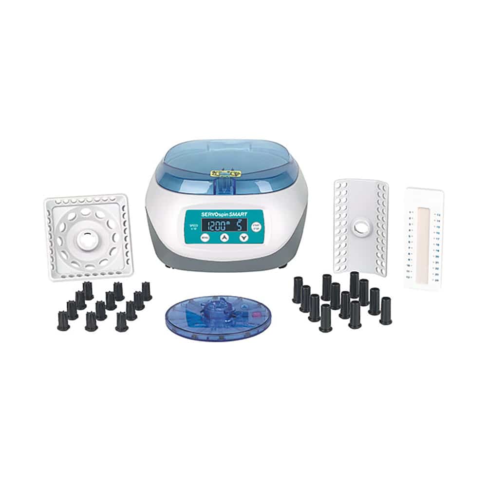 SERVOspin SmartPro Zentrifuge mit Rotor - geöffnet, zeigt Kapillarhalter für Blutproben - Med-Praxisbedarf