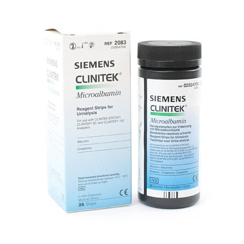 Clinitek Microalbumin 2 Urinteststreifen - 25 Stück für Albumin-Kreatinin-Quotient - Med-Praxisbedarf