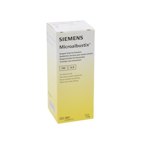 Microalbustix Urinteststreifen 25 Stück - zur Bestimmung von Albumin und Kreatinin - Med-Praxisbedarf
