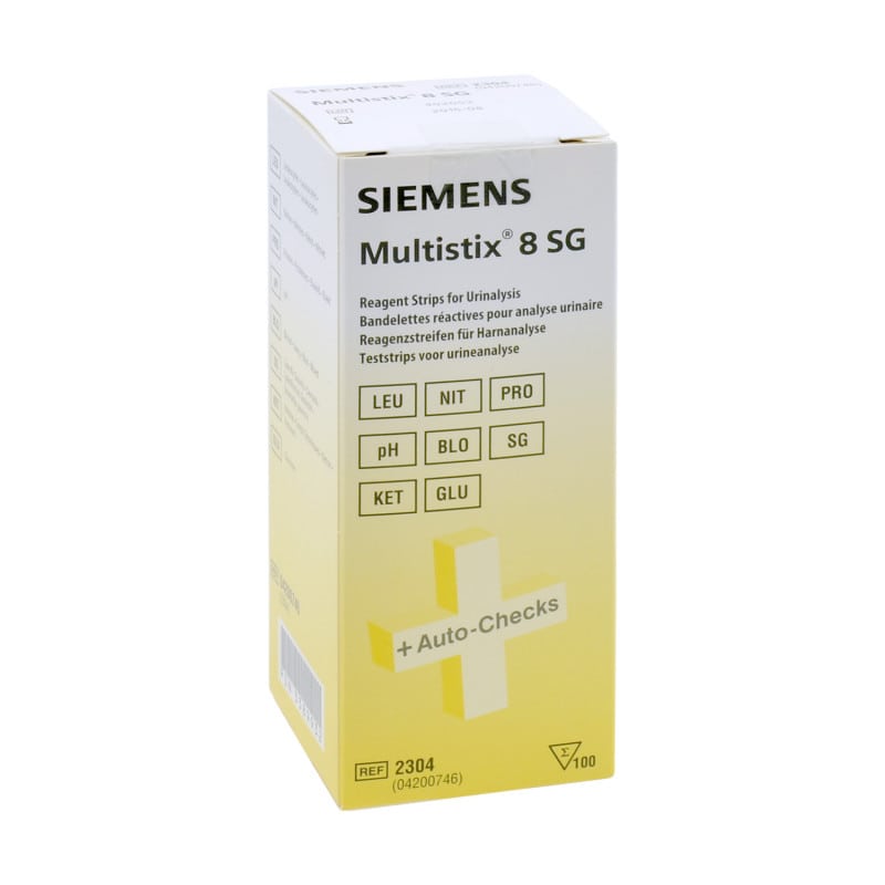 Multistix 8 SG Urinteststreifen 100 Stück - 8 Parameter, für Arztpraxen und Kliniken - Med-Praxisbedarf
