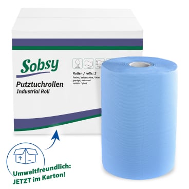Sobsy Putztuchrolle 2-lagig - Praktisches Tuch zum Aufwischen von Fetten und Ölen - Med-Praxisbedarf