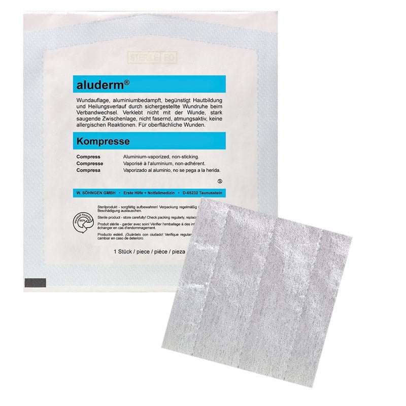 Aluderm Kompresse sterile Wundauflage - nicht verklebend für oberflächliche Verletzungen - Med-Praxisbedarf