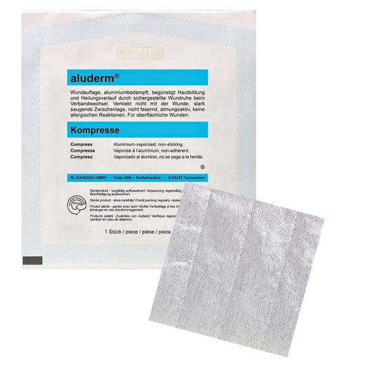Aluderm Kompresse sterile Wundauflage - nicht verklebend für oberflächliche Verletzungen - Med-Praxisbedarf