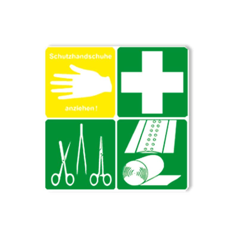 Block-Piktogramm Erste Hilfe von Söhngen W. - vier Symbole auf selbstklebender Folie - Med-Praxisbedarf