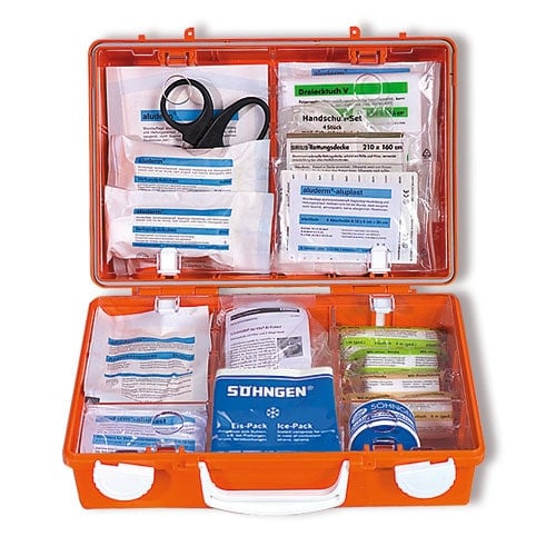 Erste-Hilfe-Koffer mit Inhalt von Söhngen W. - kompakt 31x13x21 cm für Arztpraxen, robust - Med-Praxisbedarf