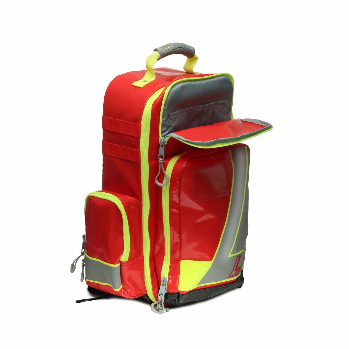 Lifebag Rucksack Seitenansicht - Kompakte Maßen für Wandhalterung oder Transport - Med-Praxisbedarf