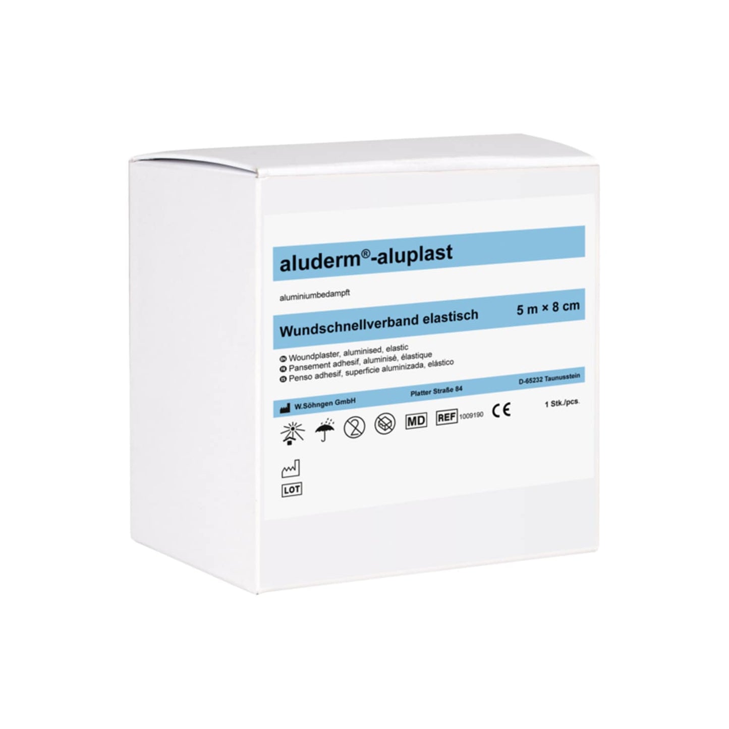 Aluderm-Aluplast Pflasterverband - für oberflächliche Wunden, hautverträglich und atmungsaktiv - Med-Praxisbedarf