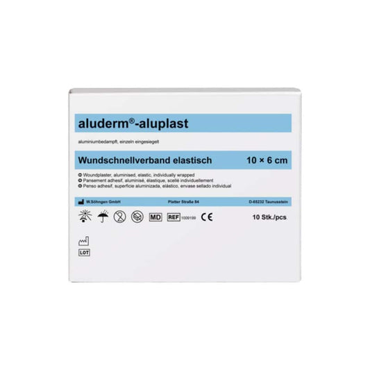 Aluderm-Aluplast Wundpflaster elastisch - hypoallergenes Verbandpflaster für Arztpraxen und Kliniken - Med-Praxisbedarf