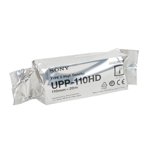 Sony UPP-110HD Videoprinterpapier - 20 Meter Rolle, 110 mm Breite für Schwarzweißdrucker - Med-Praxisbedarf