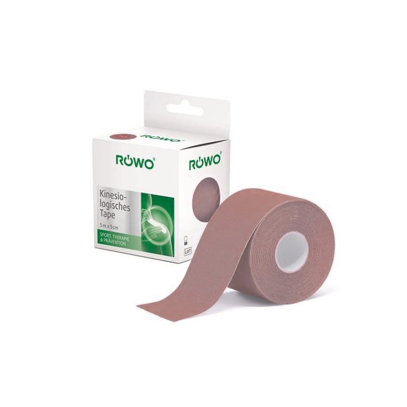 RÖWO Kinesiologisches Tape rot - elastisches Therapie-Tape, Rolle mit 5 Metern - Med-Praxisbedarf
