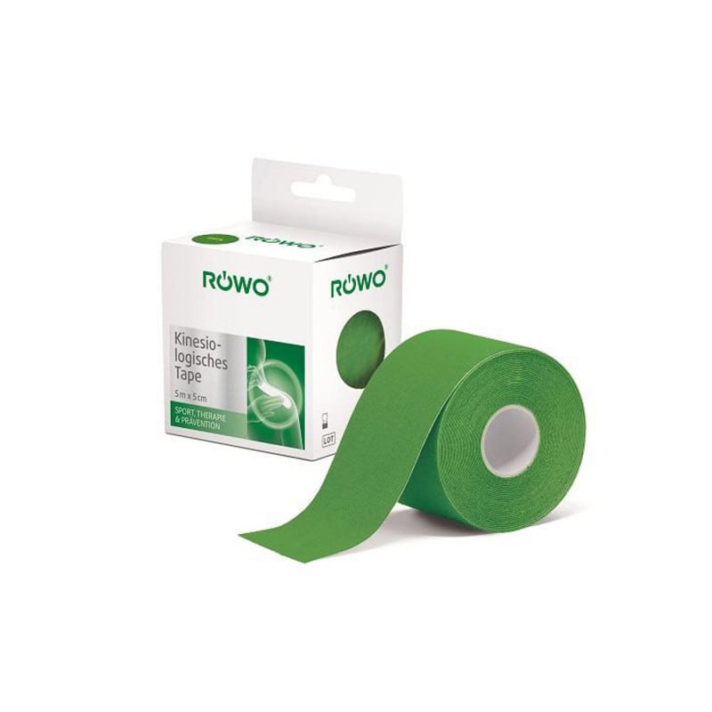 RÖWO Kinesiologisches Tape blau - elastisches Tape für Kinesio-Taping, 5 Meter Rolle - Med-Praxisbedarf