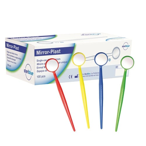 Mundspiegel Einweg 100er Pack - sterile Einzelspiegel, zahnärztliche Untersuchung - Med-Praxisbedarf