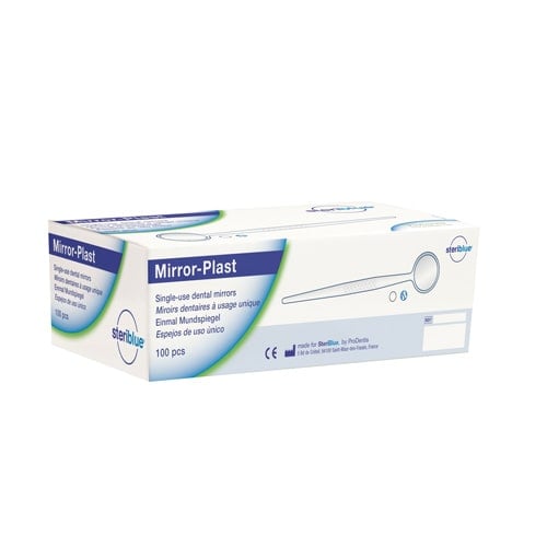 Einweg-Mundspiegel 100 Stück - Mirror-Plast von SteriBlue, für Praxisarbeit - Med-Praxisbedarf