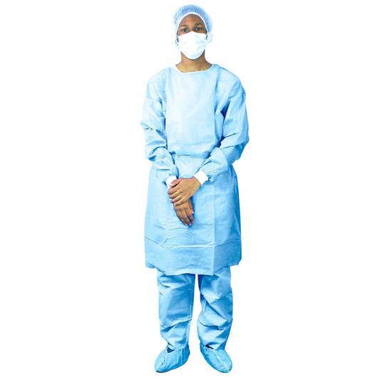 Steriler OP-Kittel Einweg - SMS-Vliesstoff 35 g/m², von SteriBlue - Med-Praxisbedarf