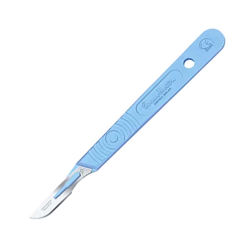 Swann Morton Einmalskalpell Grifffarbe blau - Klinge 10A, steril verpackt - Med-Praxisbedarf