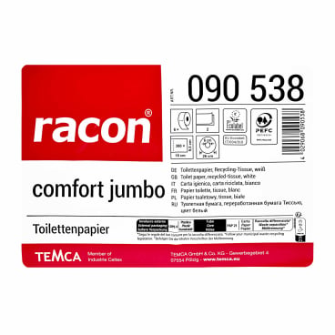 racon comfort jumbo Toilettenpapier - 2-lagig, weiß, 380 m Rolle für Klinik und Pflegeeinrichtung - Med-Praxisbedarf