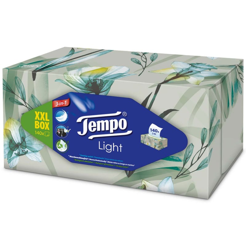 TEMPO Light Box weiß - hygienischer Taschentuchspender für Wartebereiche - Med-Praxisbedarf