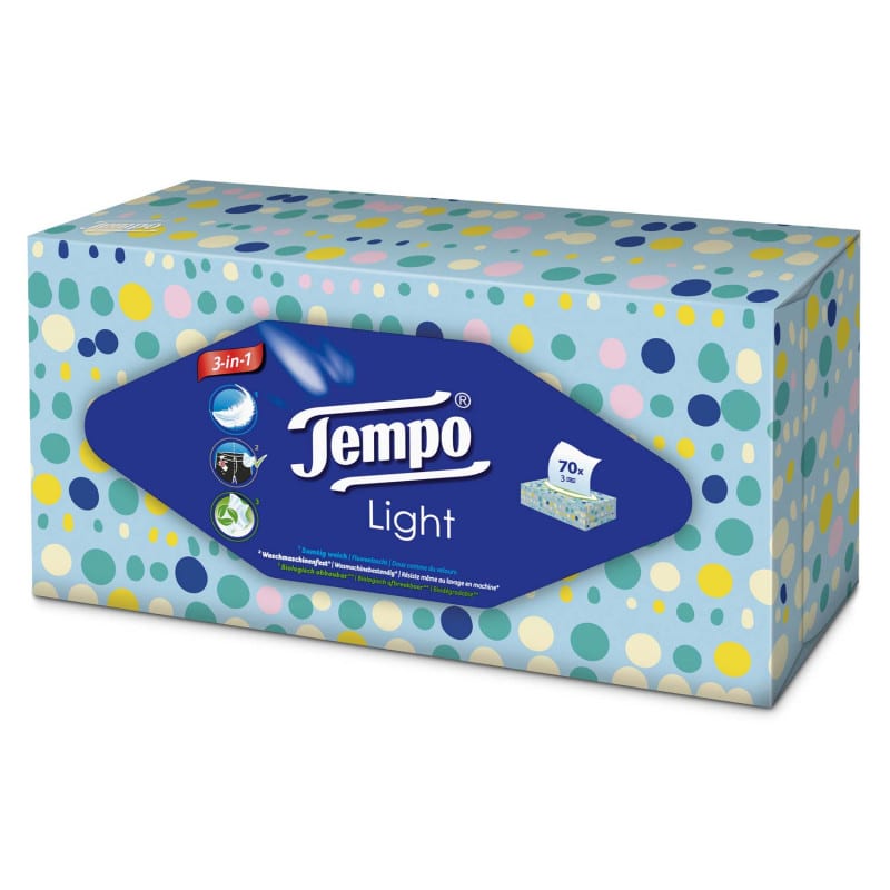 TEMPO Light Box Spender - Taschentuchspender für 70 oder 140 Tücher, wandmontierbar - Med-Praxisbedarf