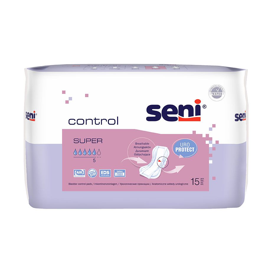 Seni Control Super Inkontinenzeinlagen - für leichte bis mittlere Blasenschwäche, saugstark - Med-Praxisbedarf
