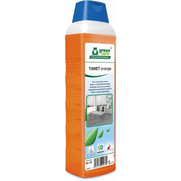 TANET orange Reiniger Flasche - TANA green care, universeller Unterhaltsreiniger mit Orangenduft - Med-Praxisbedarf