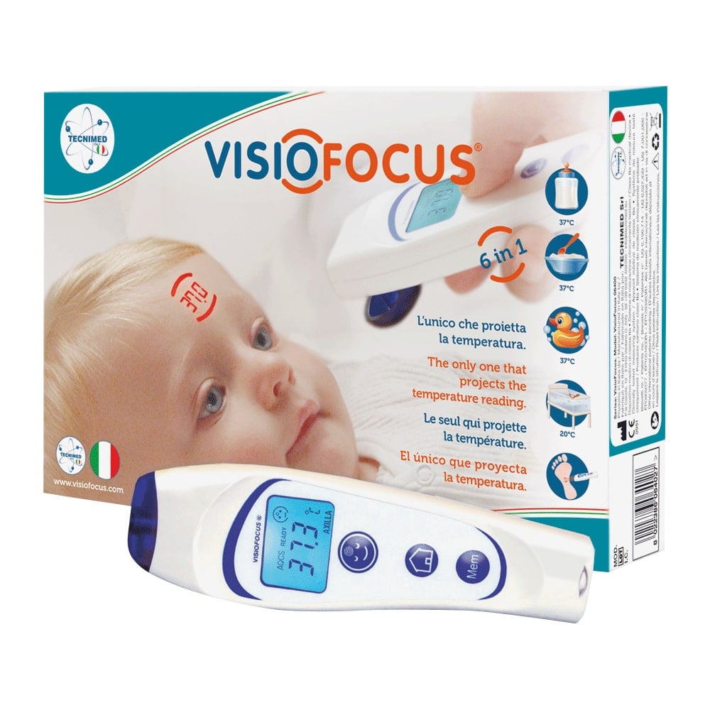 VisioFocus 06400 Stirnthermometer - Kontaktlose Temperaturmessung für Klinik und Praxis - Med-Praxisbedarf