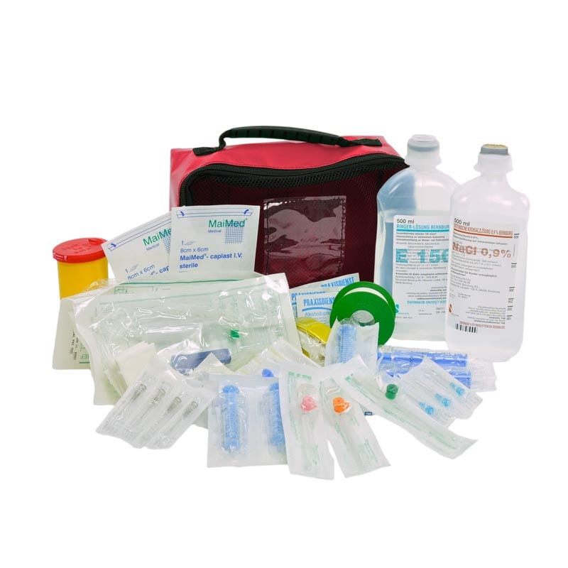 Türkise befüllte Modultasche Verbandstoffe - Schneller Zugriff im Notfall, von Teqler - Med-Praxisbedarf