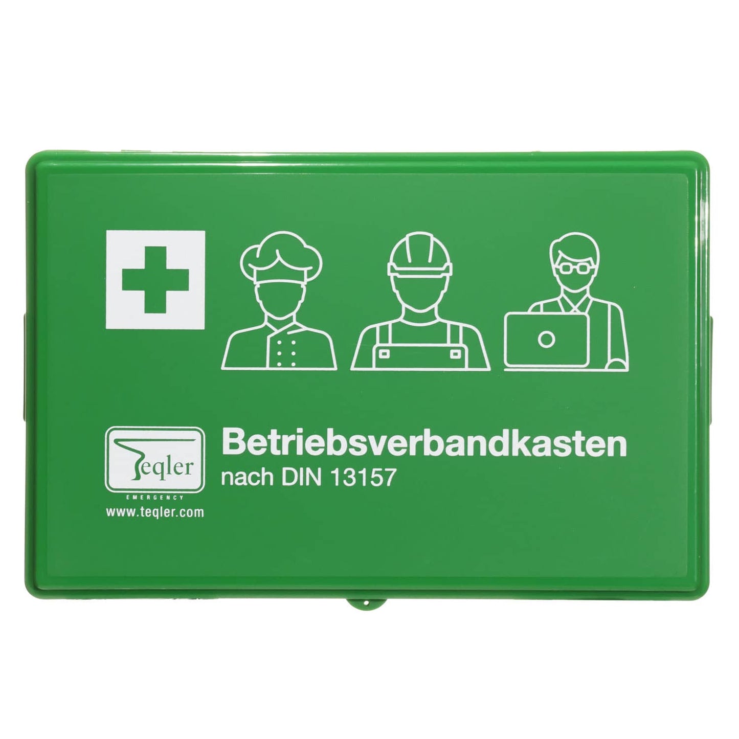 Inhalt des Verbandkastens C nach DIN 13157 - Detailaufnahme der Erste-Hilfe-Materialien - Med-Praxisbedarf