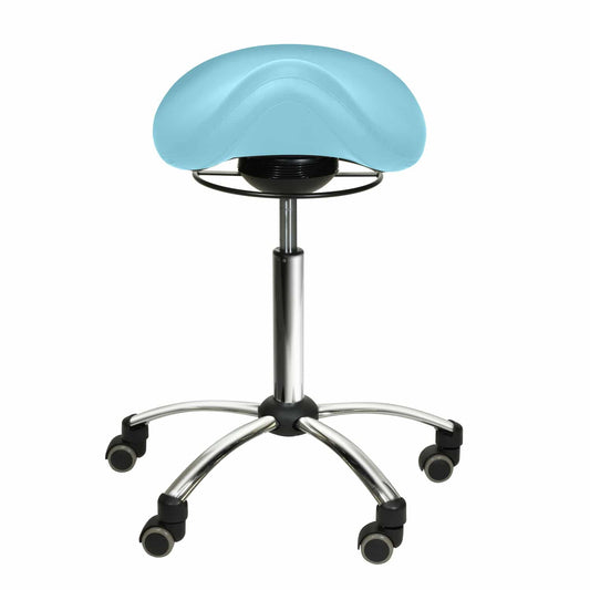 Comfort-Sattelhocker mit Swing-Mechanismus - Rollhocker in Schwarz, ergonomische Sitzfläche - Med-Praxisbedarf