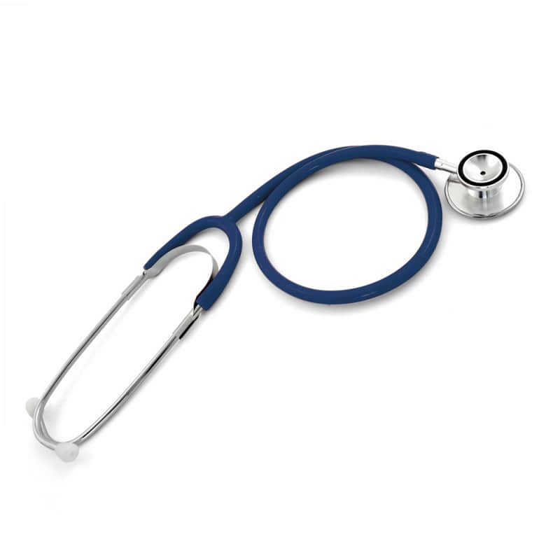 Doppelkopf-Stethoskop mit Ohrbügeln und Schlauch - anatomisch geformt, längenverstellbar - Med-Praxisbedarf